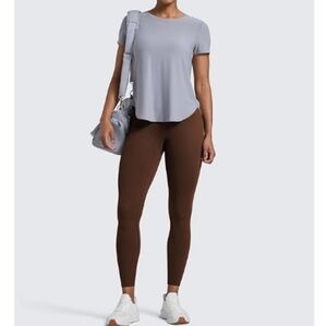 High Waisted Womens Yoga Pants Secretsculpt Workout Leggings Brown